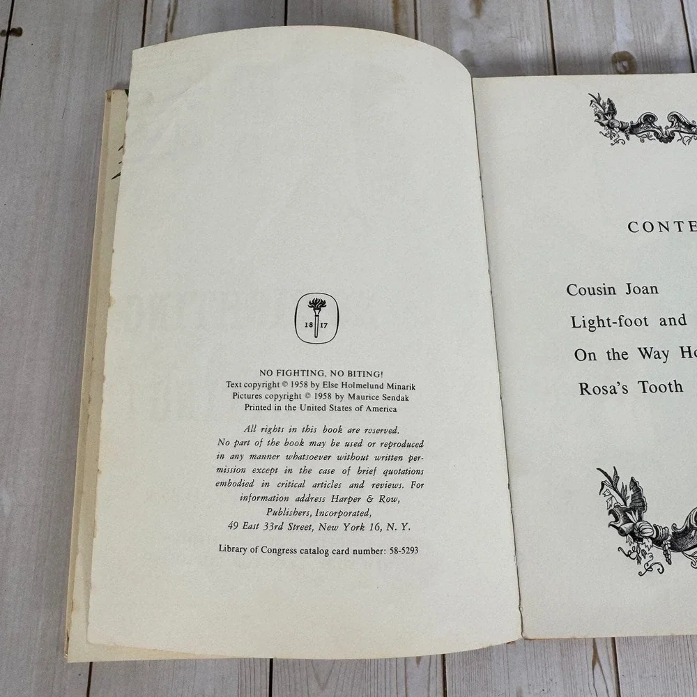 No Fighting No Biting Else Holmelund Minarik Maurice Sendak HC Harper Row